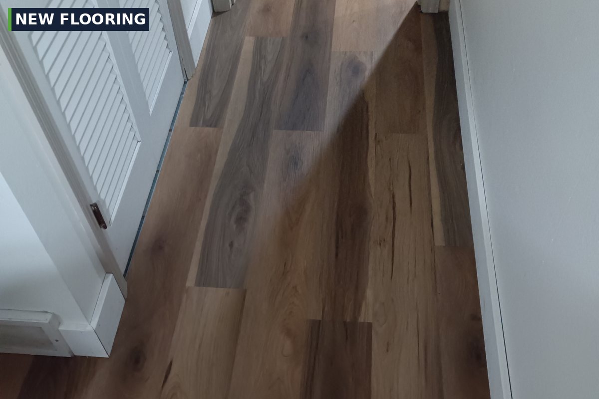 New luxury vinyl plank flooring installation